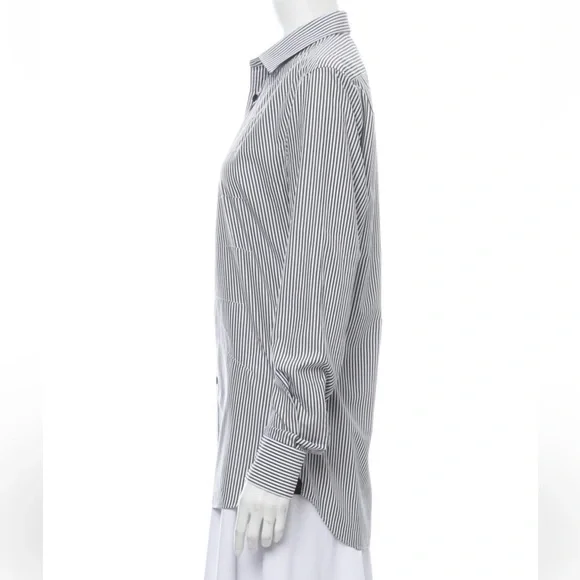 Alexander McQueen Black and White Button Down Shirt with Classic Collar - Picture 2 of 3